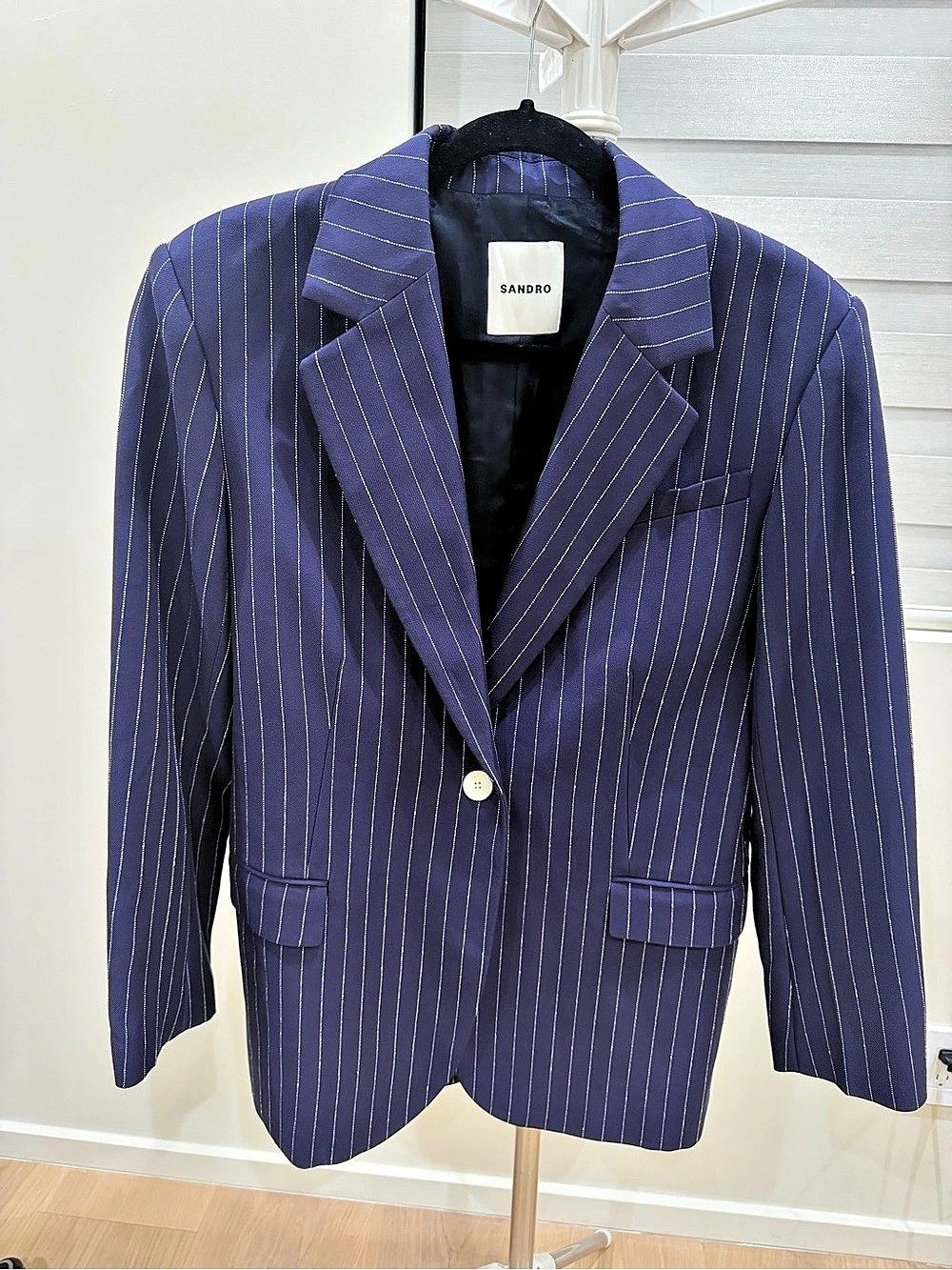 Sandro Pinstripe Blazer Women's Blue NWOT